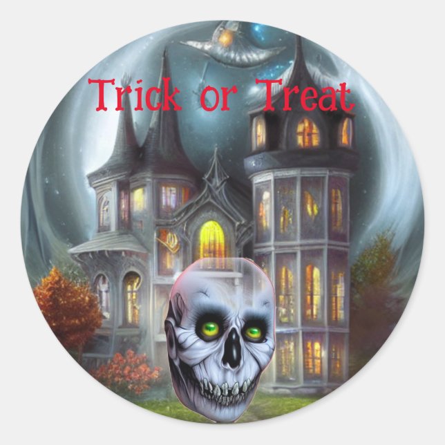 Trick or Treat Halloween Classic Round Sticker (Front)