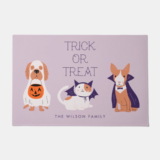 Trick Or Treat Halloween Costume Pets Doormat (Front)