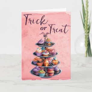 Trick or Treat Halloween Cupcakes Desert Card