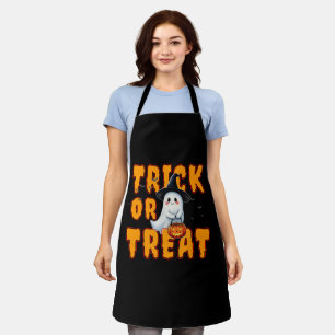 trick or treat halloween cute ghost pumpkin apron