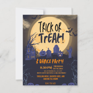 Trick or Treat Halloween Dance Party Invitation🎃 Holiday Card