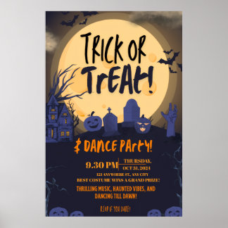 Trick or Treat Halloween Dance Party Invitation🎃 Poster