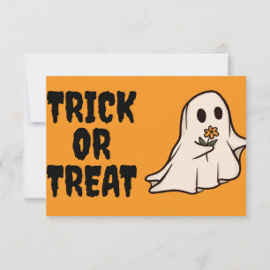 Trick or treat Halloween day Thank You Card