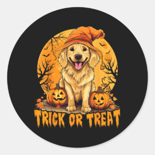 Trick Or Treat Halloween Dog 2 Classic Round Sticker