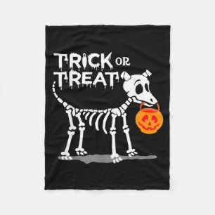 Trick Or Treat Halloween Dog Fleece Blanket