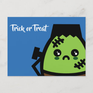 Trick or Treat - Halloween - Egg Frankenstein Invitation Postcard
