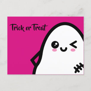 Trick or Treat - Halloween - Egg Ghost Invitation Postcard