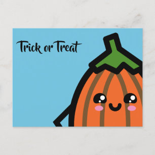 Trick or Treat - Halloween - Egg Pumpkin Invitation Postcard