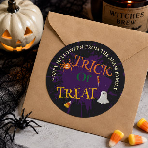 Trick or Treat Halloween Favour Treat Bag Sticker