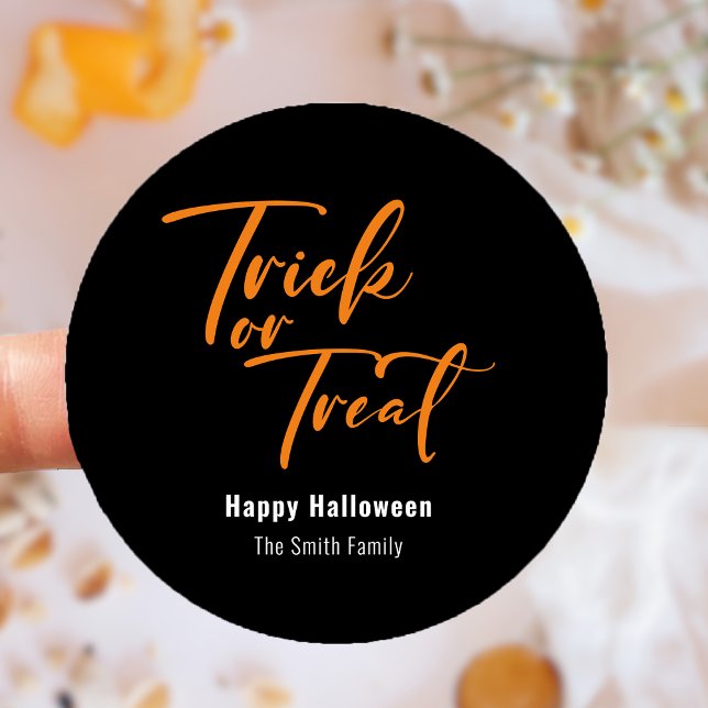 Trick or Treat Halloween Favour Treat Sticker (Trick or Treat Halloween Favor Treat Sticker)