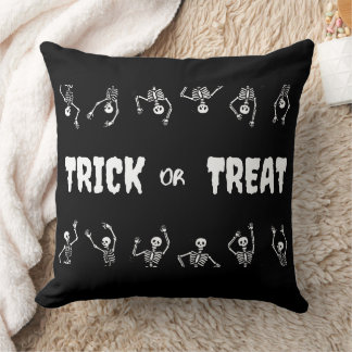Trick or Treat Halloween Funny Skulls Cushion