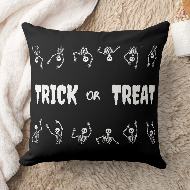 Trick or Treat Halloween Funny Skulls Cushion (Blanket)