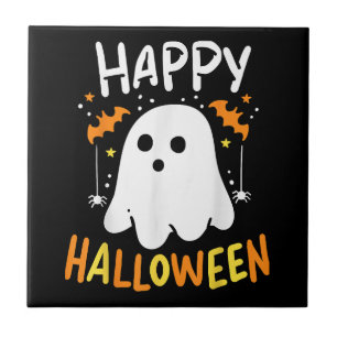 Trick Or Treat Halloween Ghost Ceramic Tile