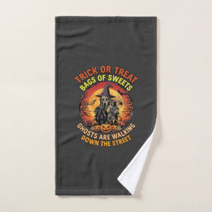 Trick Or Treat Halloween Ghost Pumpkin Haunted Hou Hand Towel