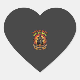 Trick Or Treat Halloween Ghost Pumpkin Haunted Hou Heart Sticker