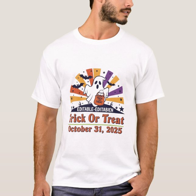 Trick Or Treat Halloween Ghost Shirt 2025 (Front)