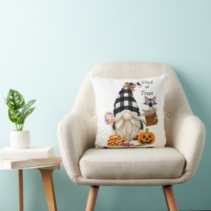 Trick or Treat Halloween Gnome Cushion