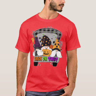 Trick Or Treat Halloween Gnome Jack O Lantern Hall T-Shirt