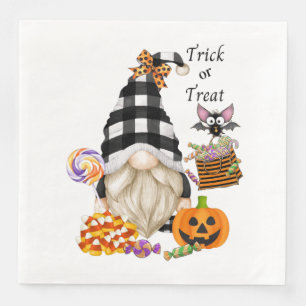 Trick or Treat Halloween Gnome Napkin