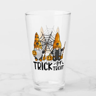 Trick Or Treat Halloween Gnomes Glass