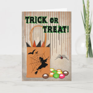 TRICK OR TREAT Halloween Greeting Card