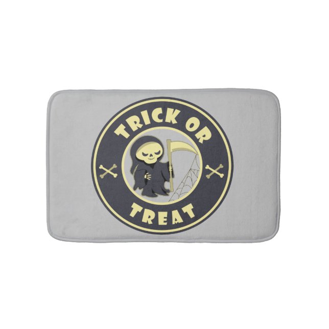 Trick or treat Halloween grim reaper character Bath Mat (Front)