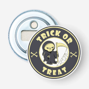 Trick or treat Halloween grim reaper character Bottle Opener