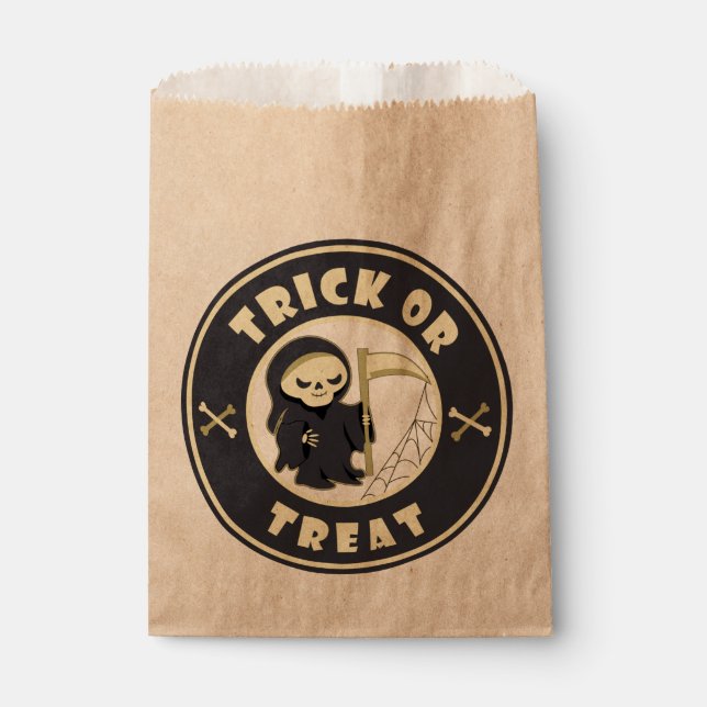 Trick or treat Halloween grim reaper character Favour Bag (Front)