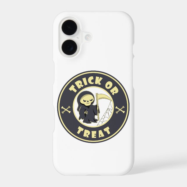 Trick or treat Halloween grim reaper character iPhone Case (Back)