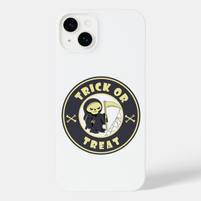 Trick or treat Halloween grim reaper character iPhone Case (Back)