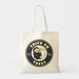 Trick or treat Halloween grim reaper character Tote Bag