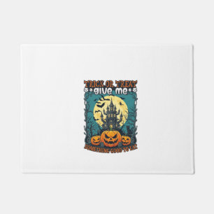 Trick Or Treat Halloween Haunted House Pumpkins Mo Doormat