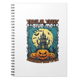Trick Or Treat Halloween Haunted House Pumpkins Mo Notebook