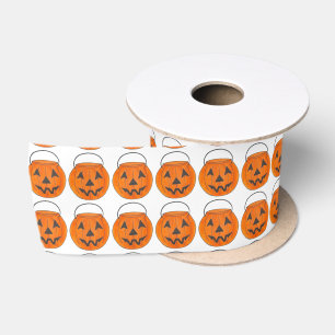 Trick or Treat Halloween Jack o' Lantern Pumpkin Satin Ribbon