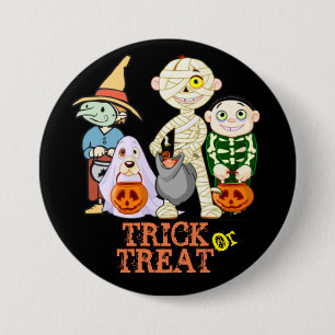 Trick or Treat Halloween Large, 3 Inch Button