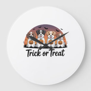 Trick or Treat Halloween Large Clock