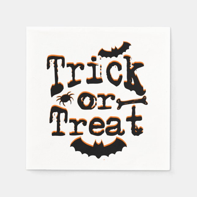 trick or treat halloween napkin (Front)