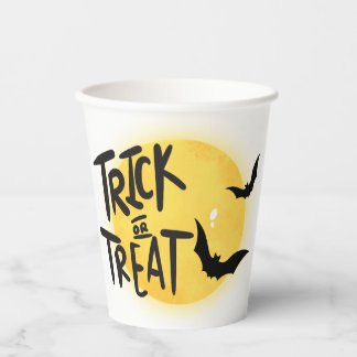 Trick or treat halloween paper cups