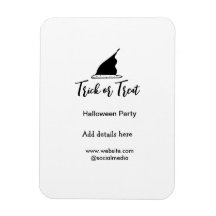 Trick or treat Halloween party black hat details w