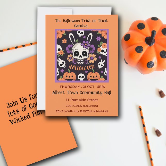 Trick or Treat Halloween Party Customise  Invitation (Creator Uploaded)