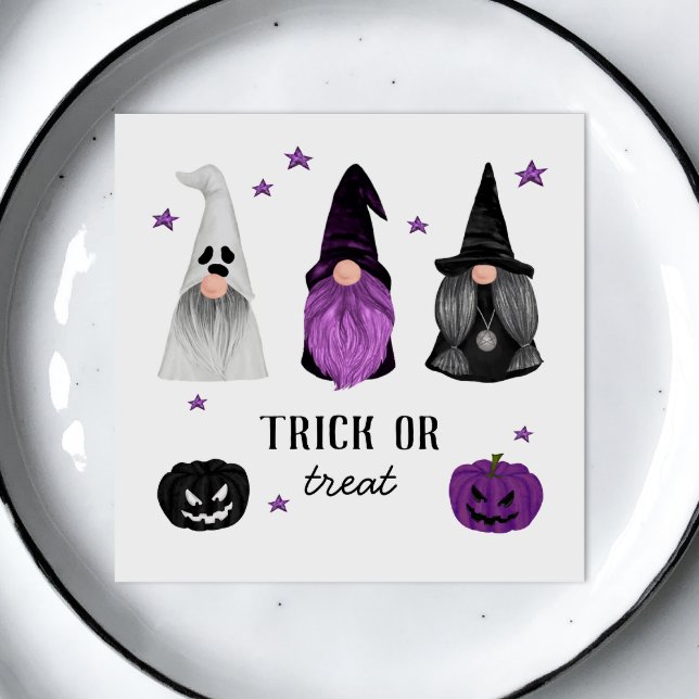 Trick or Treat Halloween Party | Cute Spooky Gnome Napkin (Creator Uploaded)