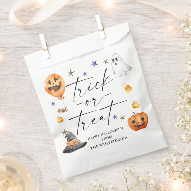 Trick or Treat Halloween Party Favour Bag (Clipped)
