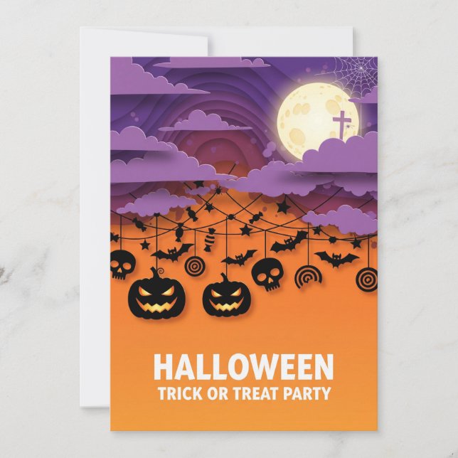 Trick or Treat Halloween Party Invitation (Front)