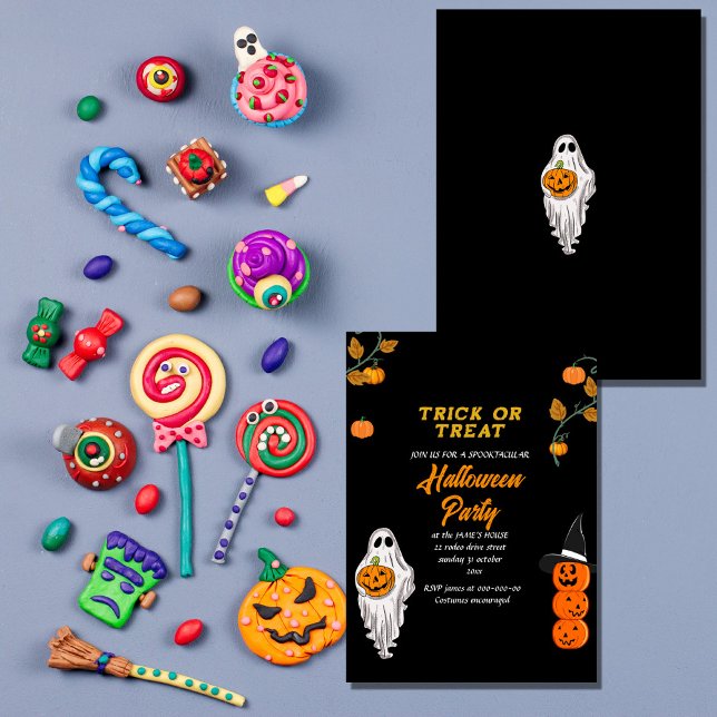 trick or treat halloween party time  invitation (Creator Uploaded)