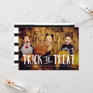 Trick Or Treat Halloween Photo Card