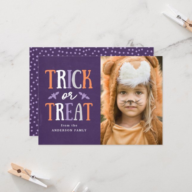Trick or Treat | Halloween Photo Card (Front/Back In Situ)