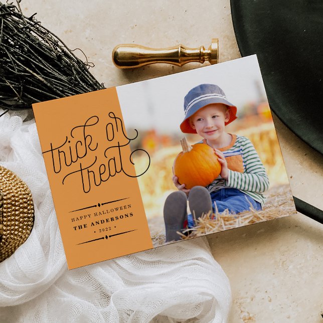 Trick or Treat Halloween Photo Card (Creator Uploaded)
