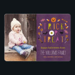 Trick Or Treat Halloween Photo Card<br><div class="desc">Celebrate the scariest night of the year with this modern Halloween card from Berry Berry Sweet. Matching stamp,  favour stickers,  and gift tags available at www.berryberrysweet.com or upon request. Please contact us for assistance.</div>