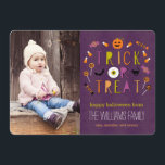 Trick Or Treat Halloween Photo Card<br><div class="desc">Celebrate the scariest night of the year with this modern Halloween card from Berry Berry Sweet. Matching stamp,  favour stickers,  and gift tags available at www.berryberrysweet.com or upon request. Please contact us for assistance.</div>