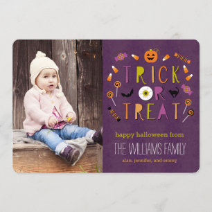 Trick Or Treat Halloween Photo Card